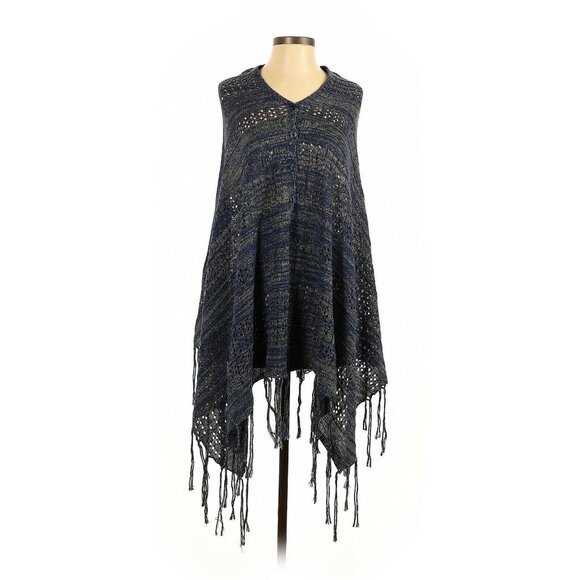 Women Lularoe Navy Blue Mimi Poncho Cape Sweater Shawl Scarf Size OS One Size - Picture 1 of 3